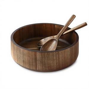 Bol de service en bois avec ensemble de couverts, fournitures de restaurant, réutilisable, style japonais, bols à nouilles et pâtes, sans danger pour les aliments - Product Image 1