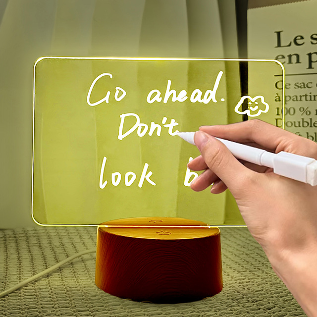 Erasable Rewritable Creative DIY RGB LED Light-Emitting 3D Memory Electronic Information Notes Acrylic Writing Board Touch