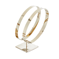 Support de rangement en métal de luxe en gros, présentoir à ceintures, 2 grilles, organisateur de ceintures en cuir, présentoir à ceintures en acier inoxydable doré