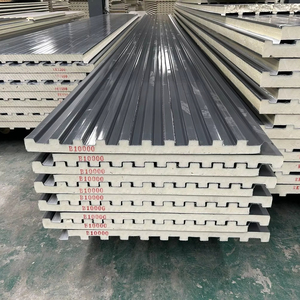 Modern Design Eco-Friendly Weather Resistant Fireproof Aluminum <strong>Sandwich</strong> Metal <strong>Roof</strong> <strong>Panel</strong> PU Insulation Outdoor Workshop Hotel - Product Image 1