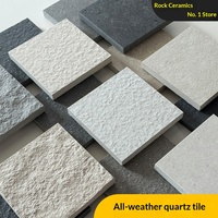Carrelage de sol extérieur en porcelaine quartz pleine masse, antidérapant, aspect pierre, couleur crème, pour cour et terrasse, motif ciel étoilé, faible absorption d'eau