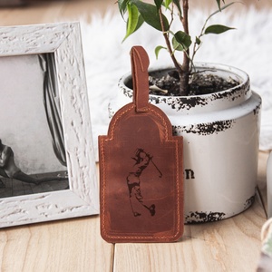 Custom Logo Genuine Leather Golf Tee Holder with Tag Golf Tees <b>Hook</b> to Bag Belt <b>Clip</b> Great Gift for Golf Lover - Product Image 3