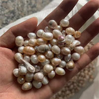 Perles naturelles de couleur champagne sans trou, de 8 à 10 mm, en vrac, pour la fabrication de bijoux, colliers, boucles d'oreilles