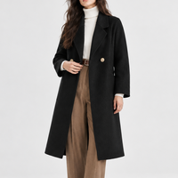 Nouveau manteau double face en mélange de laine pour femme, automne-hiver, double boutonnage, écologique, avec décoration de boutons faits à la main