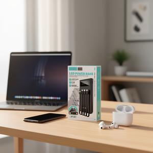 Banco de Energía Ansty de 10000 mAh con LED, 2.1 A, 6 Puertos de Carga USB, Modelo Negro (AP-021) - Product Image 2