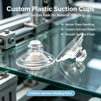 Composants de ventouses moulés par injection sur mesure, ventouses en plastique transparent pour l'automatisation industrielle, production d'échantillons