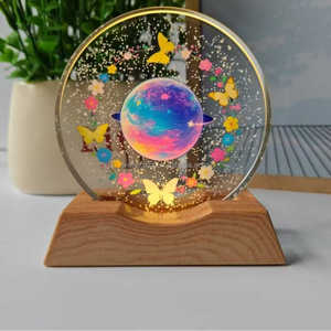 Lampada Notturna Personalizzata con Stampa 3D a Colori, Sfera di Cristallo del Sistema Solare Luminosa, Decorazione LED <span class=keywords><strong>da</strong></span> Comodino, Regalo - Product Image 3