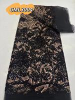 Vente en gros d'un nouveau design de tissu de luxe en dentelle perlée avec broderie de couleurs mélangées moins cher tissu de dentelle africaine à paillettes pour robe