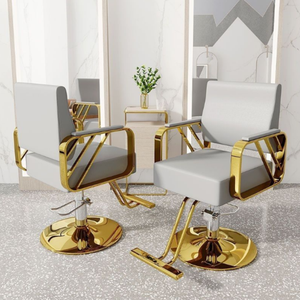 Silla de peluquería giratoria de hierro de alta calidad para salón de belleza, corte de Metal, teñido y planchado, elevador para uso en taller - Product Image 1