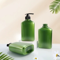 Bouteille en plastique PET carrée plate personnalisée en gros, 350 ml, 500 ml, 700 ml, pour lotion corporelle, gel douche, soins personnels, contenant de liquide