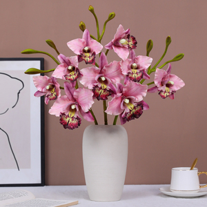 <span class=keywords><strong>Orchidée</strong></span> <span class=keywords><strong>Cattleya</strong></span> à tige unique à 3 têtes-Fleur artificielle pour la maison, le mariage et la décoration - Product Image 1