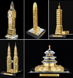 Maqueta de Cristal del Hotel De La Tour Arabia con Lámina de Oro de 24K, Arquitectura Islámica Famosa, para Regalos de Recuerdo - Product Image 5