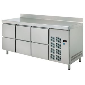 GN 1/1 Mesa fría con 6 cajones 1800x700x850mm 220W 230/1V Eficiencia energética Temperatura doble y simple-EURAST Modelo 78099509 - Product Image 1