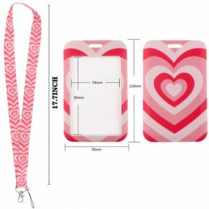 Customized Polyester Card Holder Neck Strap ID Case Badge Lanyard with Metal <b>Snap</b> <b>Hook</b> Heat Press Lanyard Keychain - Product Image 2