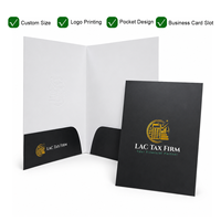 Dossier de présentation personnalisé en carton mat 9x12 pouces avec fente pour cartes de visite, impression offset