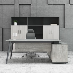MIGE Modern Desk Office L Shape Luxury Executive Office <b>Works</b> Manager <b>Table</b> Desk Furniture Office Desks - Product Image 3