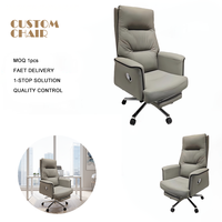 Chaise de bureau de direction moderne et confortable avec fonction pivotante, réglable, en cuir véritable, ergonomique
