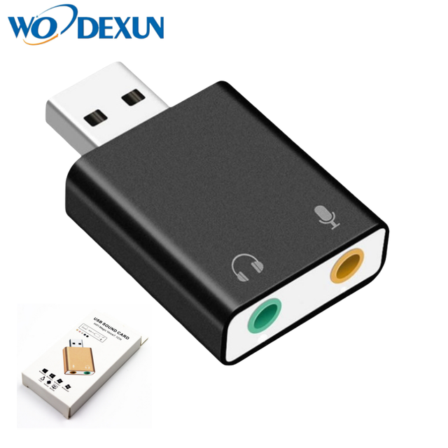 USB SOUND CARD HIFI Magic Voice Plug and Play Aluminum Alloy USB External USB Audio Adapter for Notebook Desktop