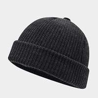 Bonnet d'hiver chaud unisexe en tricot côtelé épais, sans bord, à revers, pour la plage et les voyages, 100 % acrylique, tissu courant