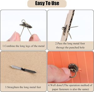 Yiphates Pcs Metal <b>Brad</b> Fasteners With Pull Rings Small Ring Fasteners Ring Pulls Handle For DIY Crafts Decoration Accessories - Product Image 4