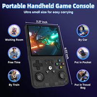 Console de jeu rétro portable R36MAX, écran de 4,0 pouces, mémoire de 64 Go, consoles de jeux vidéo, 30 émulateurs, écran non tactile, noir transparent