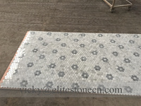Ubin Mosaik Marmer Warna-warni untuk Lantai Luar Ruangan, Ubin Mosaik Marmer Heksagonal untuk Halaman