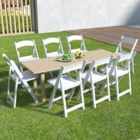 Chaises pliantes modernes et économiques en résine PP blanches, rembourrées, capacité 660 lbs, pour jardin, hôtel, location, événements extérieurs, banquets et mariages