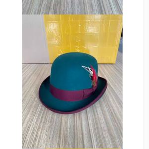 ND126 Sombreros de Lana para Adultos, Sombrero Fedora de Lana, Gorras de Lana con Banda Ancha, Sombrero Boater de Lana Británico Vintage - Product Image 5
