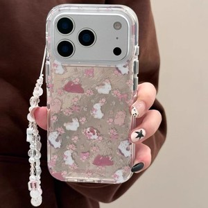 Funda para teléfono móvil TPU con patrón de papel de estaño y Flor de conejito de dibujos animados para mujer Compatible IPhone17promax IPhone16 IPhone15 <span class=keywords><strong>nuevo</strong></span> estilo - Product Image 1