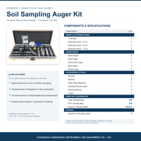 Kit de carottage de sol / Échantillonneur de sol manuel portable