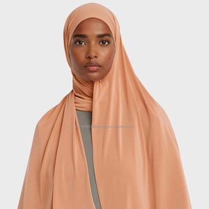 Mùa Thu Cao Cấp Chất Lượng Cao Thời Trang Hồi Giáo Phụ Nữ Của Hijab Jersey Khăn Rắn Màu Sắc Dân tộc Bandana Mới Đến - Product Image 1