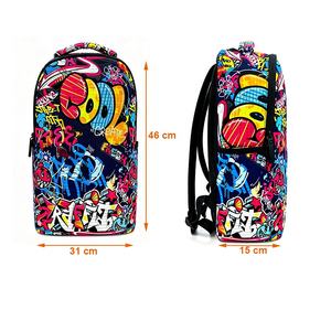 Детские школьные рюкзаки с принтом букв, оптом, на заказ, с несколькими карманами, для студентов колледжей, для путешествий, для женщин и мужчин - Product Image 3