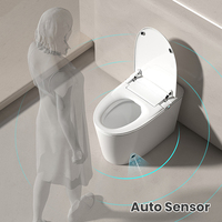 WC intelligent en céramique certifié CE avec télécommande et siège chauffant, fixation au sol, nettoyage avancé