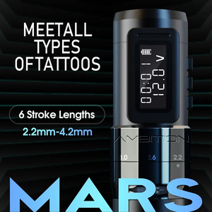 Máquina de Tatuar Inalámbrica con Motor sin Núcleo de 1800mAh, 2.2-4.2mm, 6 Ajustes de Carrera - Product Image 5