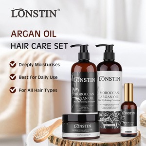 Lonstin Vente en gros Marque privée Shampoing et revitalisant à l'huile d'argan végétalien <span class=keywords><strong>bio</strong></span> biologique Ensemble de soins capillaires - Product Image 4