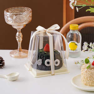 Boîte à gâteau transparente en plastique, haute et de forme irrégulière, pour pâtisserie occidentale - Product Image 4