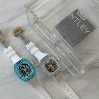 Chronograph-Stil Automatische Mechanische Uhr für BX7885 Edelstahl Tonneau-Gehäuse Kristall Wasserdicht 5 ATM Hochwertig