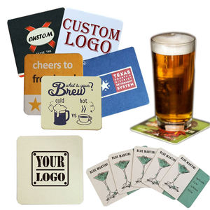 맞춤형 인쇄 음료 펄프 종이 일회용 맥주 코스터 로고 흡수성 커피 종이 코스터 음료 - Product Image 1