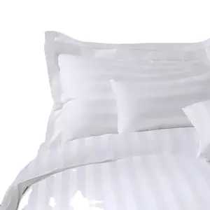 Bán Trực Tiếp Từ Nhà Máy 1Cm 3Cm Vải Satin Sọc 100% Vải Cotton Cho Ga Trải Giường Khách Sạn Ga Trải Giường