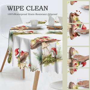 Mantel redondo personalizado bajo demanda con elegante borde ondulado tela lavable sin arrugas para decoración de comedor-para hoteles MOQ 1 - Product Image 3