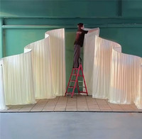 Support de toile de fond en métal blanc en forme de vague, arche en S, support de draperie pour mariage, fête, événement, décoration de scène