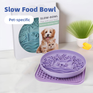 Silicone Dog <b>Slow</b> <b>Feeder</b> Bowl Anti Slip <b>Puppy</b> Feeding Plate Portable Puzzle Eating Pet Dish Durable Bpa Free Food Grade Design - Product Image 1