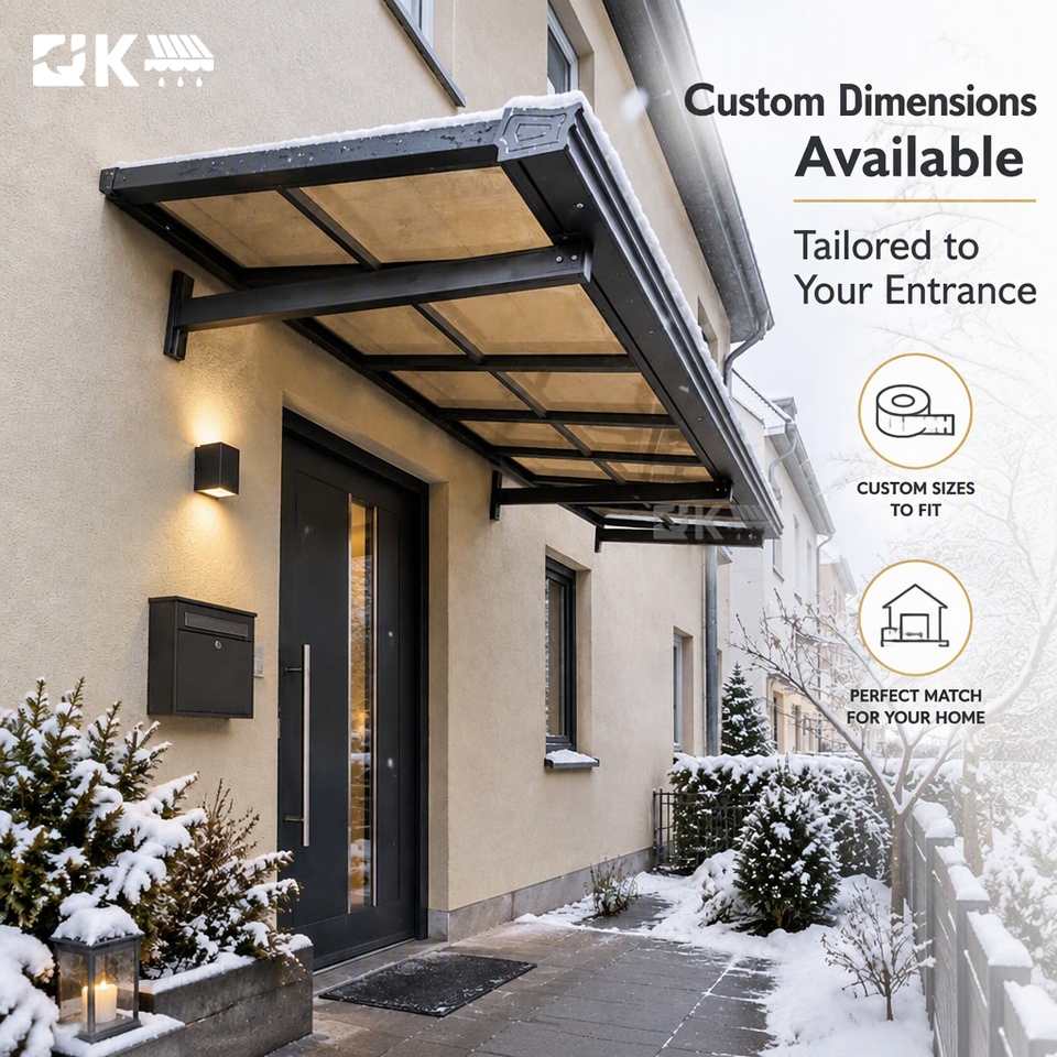 Aluminium Square Gutter Custom Aluminum Entrance Canopy Sloped Roof Integrated Gutter Custom ...