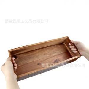 Solid wood tissue box, bathroom natural wood <b>perfume</b> <b>tray</b>, wooden household storage box with handle - Product Image 5