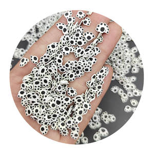 Mignon animal empreinte de patte ours chat <span class=keywords><strong>chien</strong></span> noir patte contour argile tranches thème animal polymère argile arrose bricolage Slime fournitures - Product Image 2