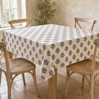 Nappe en coton rose imprimée avec un petit motif floral, couvre-table pour la cuisine et la décoration de la maison
