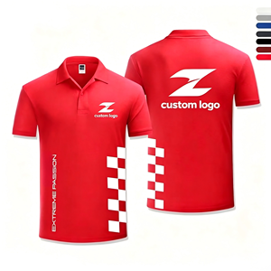 Polo de course personnalisé Street Hip Hop, uniforme avec logo multi-sponsors, maillot à manches courtes à séchage rapide pour événements sportifs automobiles - Product Image 3
