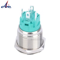Interrupteur à bouton-poussoir en laiton étanche, réinitialisable, en métal, éclairé, marche/arrêt, 16 mm, avec symbole d'alimentation, kits d'interrupteurs lumineux pour voiture
