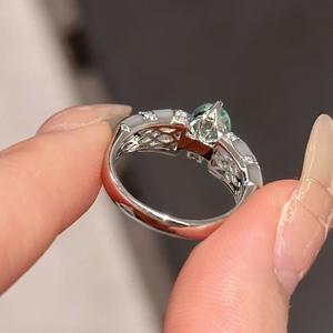 แหวนเงินแท้ S925 สไตล์วินเทจ ประดับพลอยพาลาไบ ทัวร์มาลีน ขาว เปลือกหอย สีเขียวมิ้นท์ น้ำเงิน ฝังแบบเกาหลี สำหรับผู้หญิง - Product Image 4