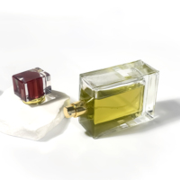 Flacon de parfum vide en verre transparent de 100 ml avec atomiseur, élégant, à rayures latérales rectangulaires, pour huiles essentielles